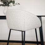 Marquise - Lot De 2 Chaises De Bar Effet Laine Bouclette Blanche