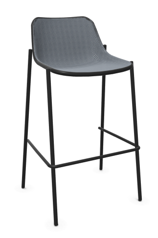 Taburete alto Round de Emu, negro