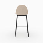 Henrik - Juego de 2 sillas tipo isla central en tela Bouclette beige