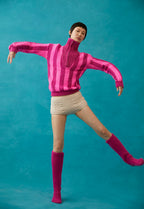 Linette Wool Jumper - Fuchsia & Pink