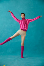 Linette Wool Jumper - Fuchsia & Pink