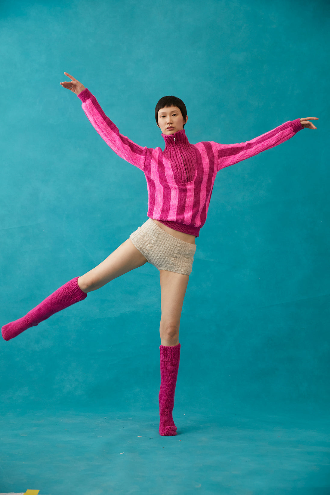 Linette Wool Jumper - Fuchsia & Pink