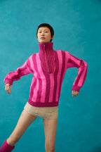 Linette Wool Jumper - Fuchsia & Pink