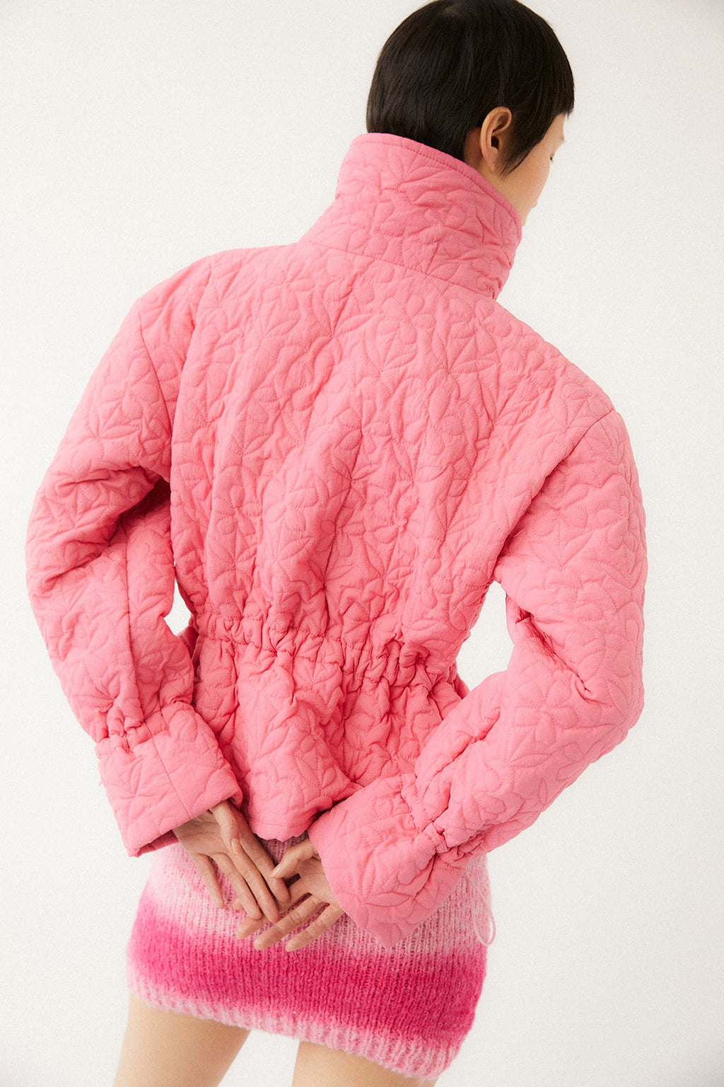 Kika Quilted Floral Jacket - Tan