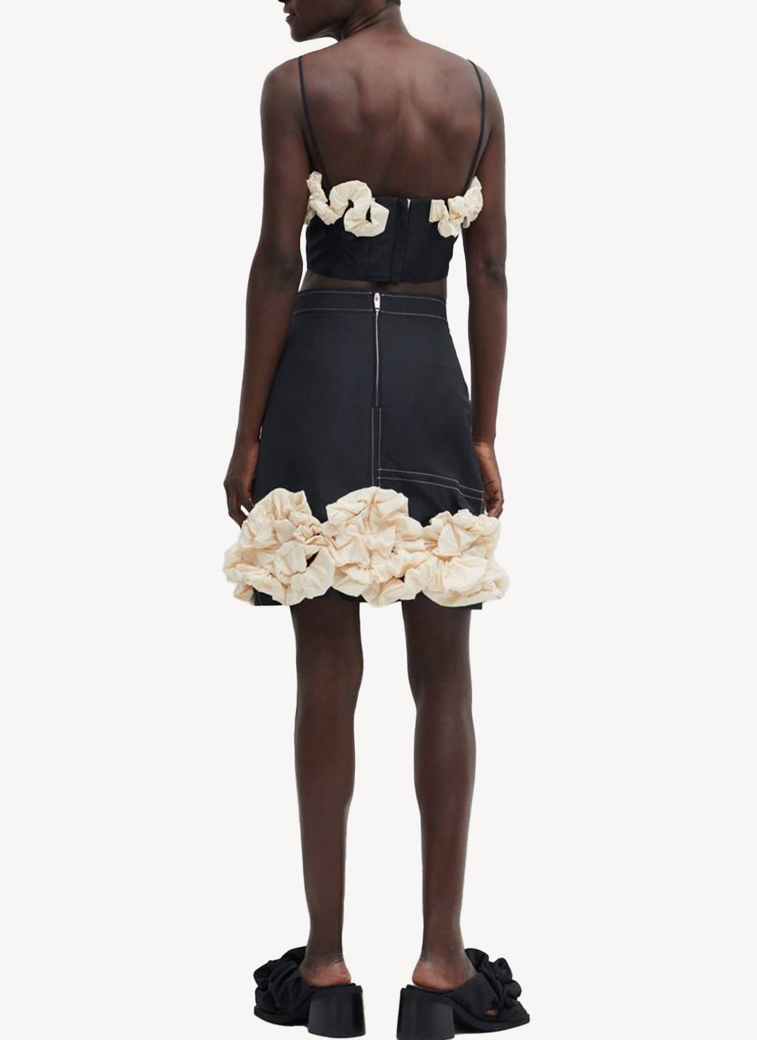 Ganni - Haut En Taffetas - Noir - Femme