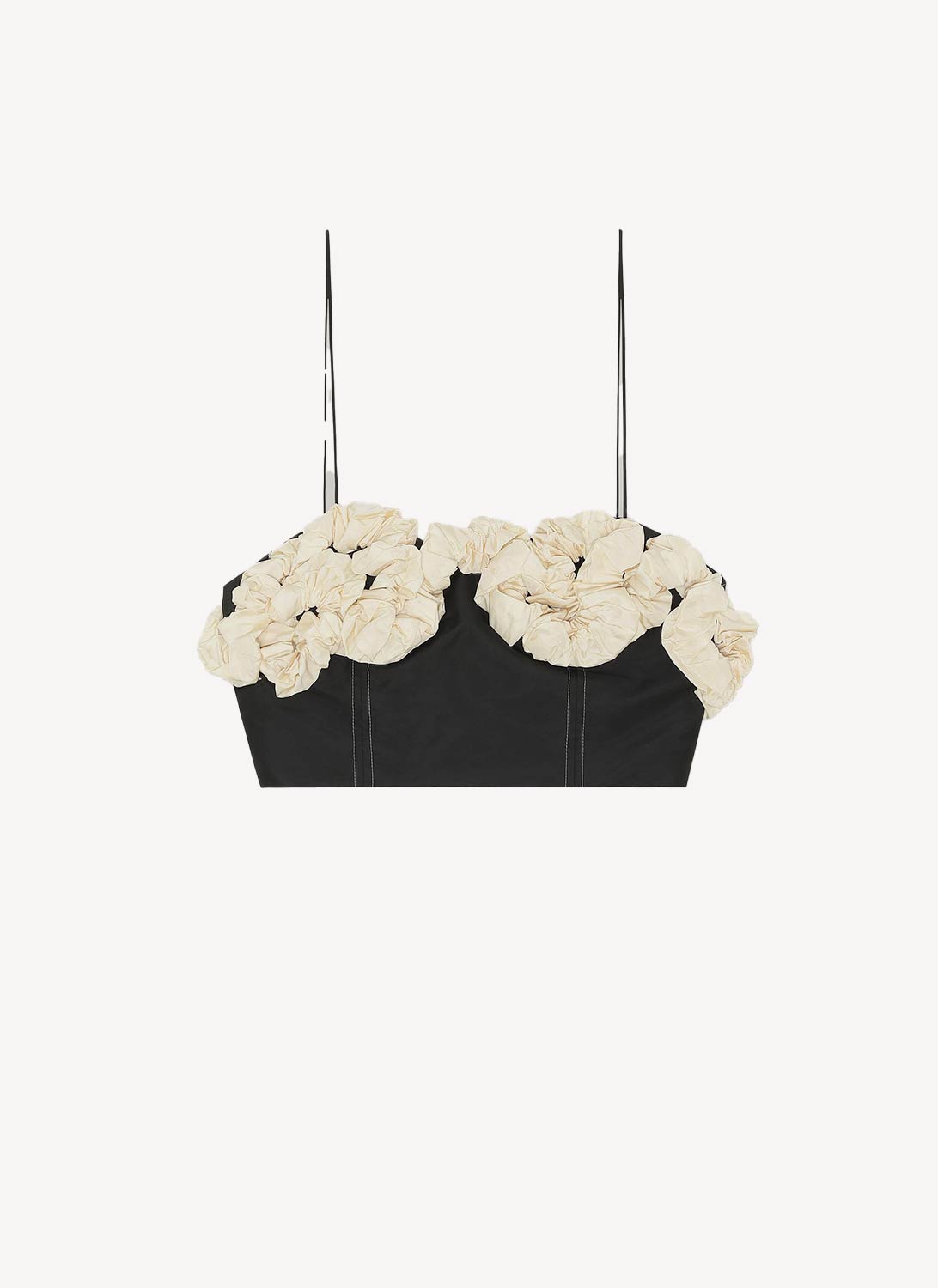 Ganni - Haut En Taffetas - Noir - Femme