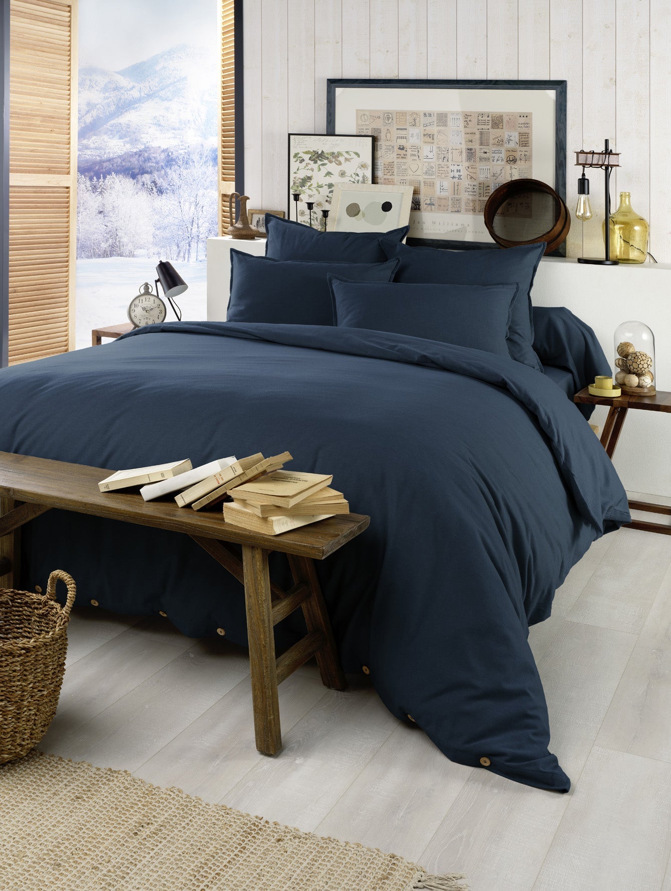Bolster Pillowcase - Flannel - Candice - Nuit
