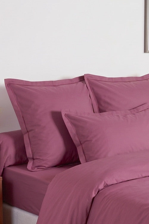 Uni Percale - Funda de Almohada - Percal de Algodón - Ciruela