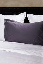 Uni Percale - Funda de Almohada - Percal de Algodón - Antracita