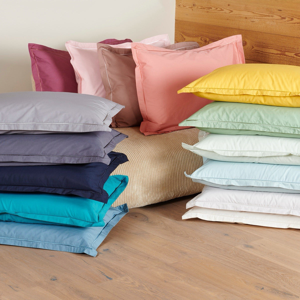 Uni Percale - Funda de Almohada - Percal de Algodón - Gris