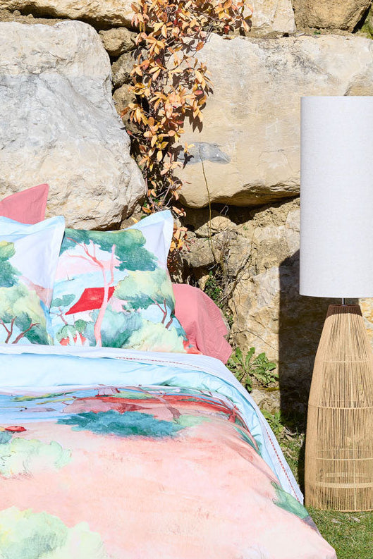 A L'Ombre Des Pins - Funda De Almohada Travesera - Percal De Algodón - Estampados