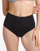 Taille haute menstruelle noire en dentelle