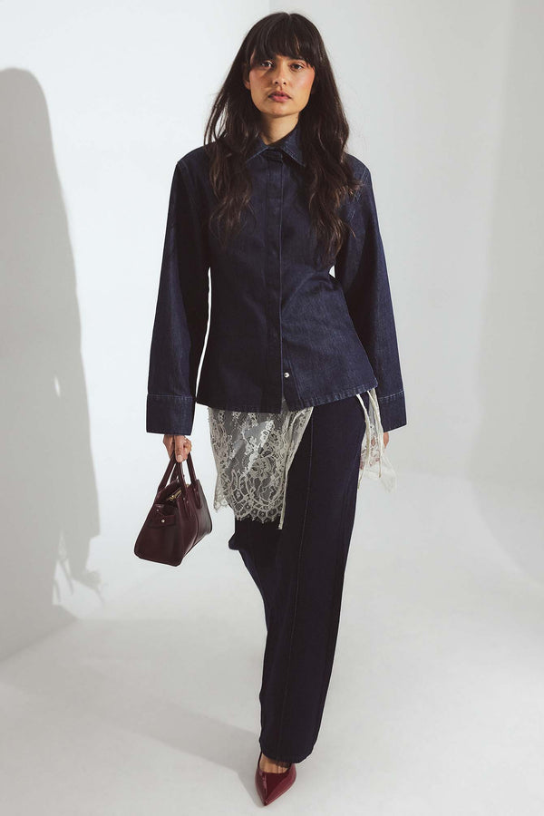 Camicia in Denim Sartoriale - Denim Grezzo Lavato