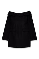 Robe Courte Ajustée À Épaules Dénudées Noir