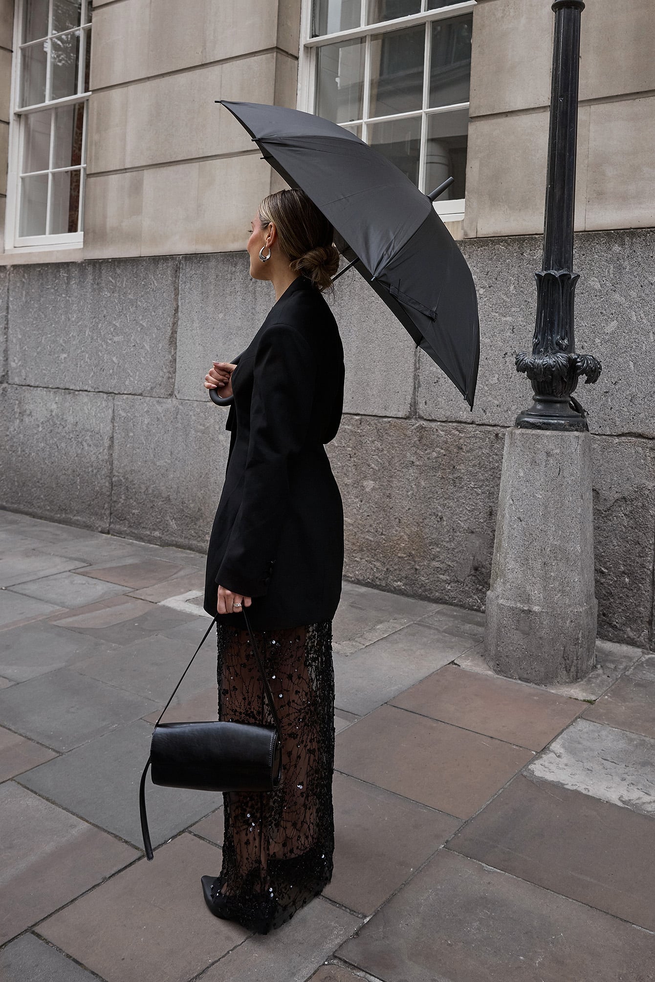 Robe Courte Style Tailleur Ajustée Noir