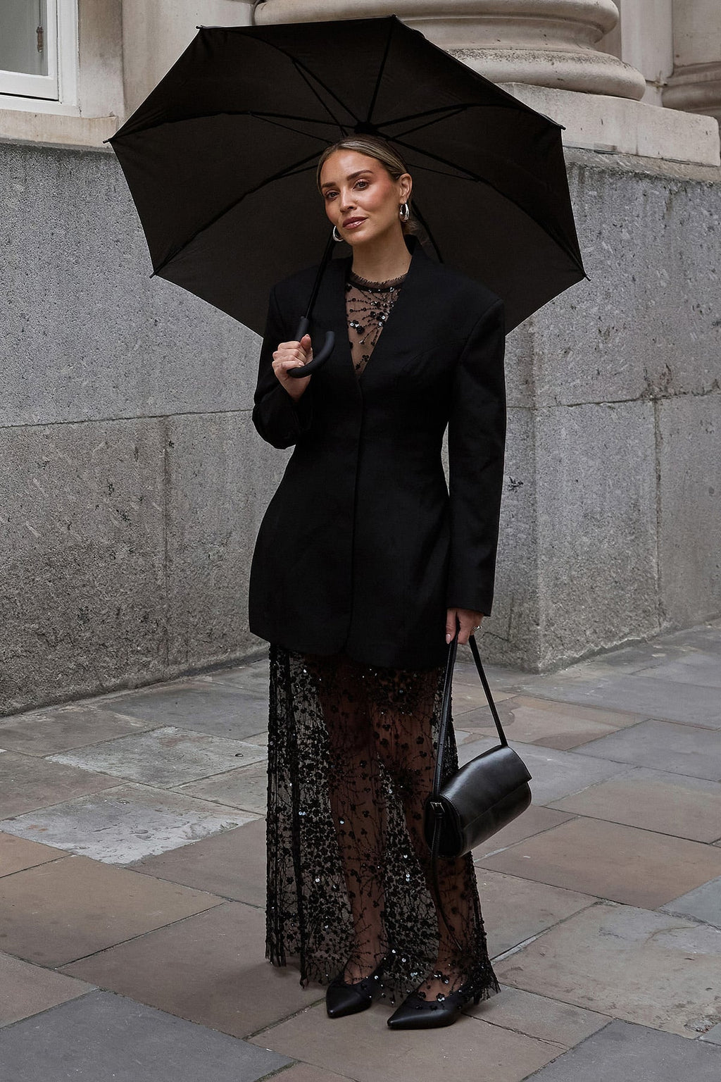 Robe Courte Style Tailleur Ajustée Noir