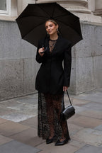 Robe Courte Style Tailleur Ajustée Noir