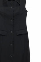 Tailored Square Neck Maxi Dress Noir