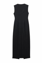 Tailored Square Neck Maxi Dress Noir