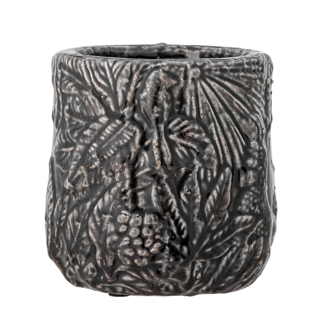 Nikou - Macetero Deco - Negro - Terracota