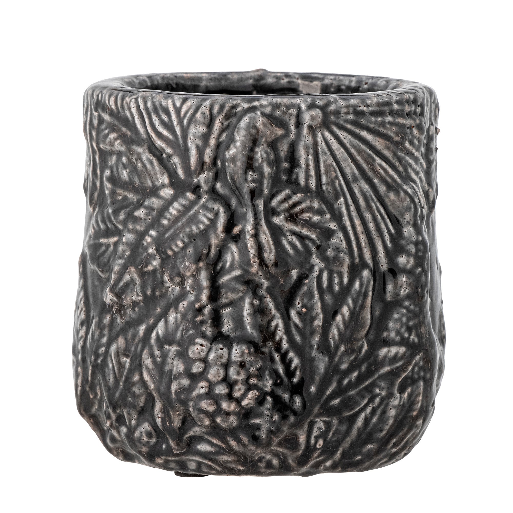 Nikou - Set of 4 Decorative Plant Pots - Black - Terracotta