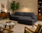 Tama - 4-Seater Corner Sofa Bed with Storage - Fabric - Grey