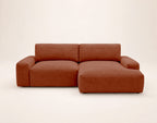 Tama - Sofá Rinconero 4 Plazas Convertible Con Arcón - Tejido - Terracota