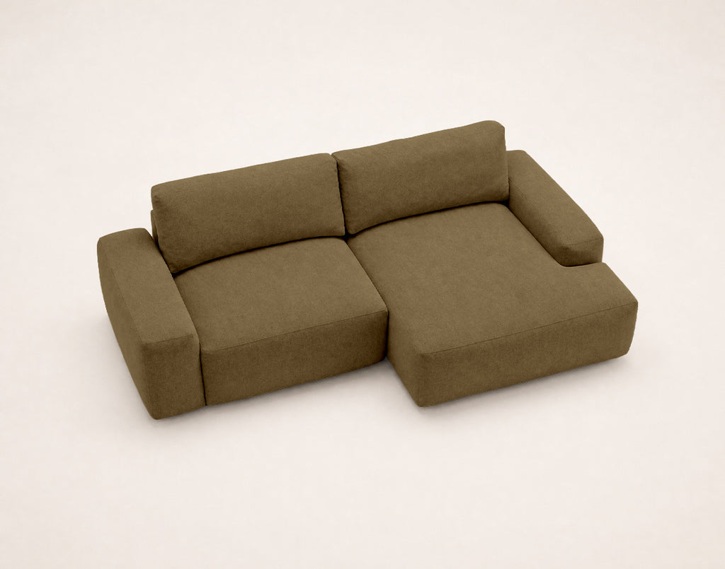 Tama - 4-Seater Corner Sofa Bed With Storage - Fabric - Green