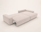 Tama - Canapé D'Angle 4 Places Convertible Avec Coffre - Tissu - Beige