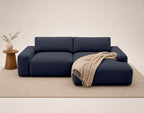Tama - 4-Seater Corner Sofa Bed with Storage - Fabric - Navy Blue