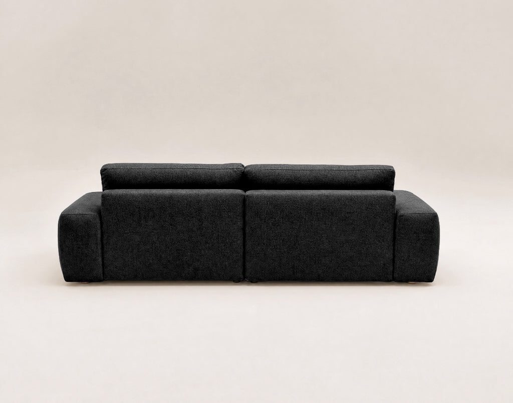 Tama - Canapé D'Angle 4 Places Convertible Avec Coffre - Tissu - Noir