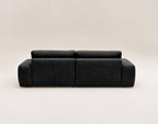 Tama - Canapé D'Angle 4 Places Convertible Avec Coffre - Tissu - Noir