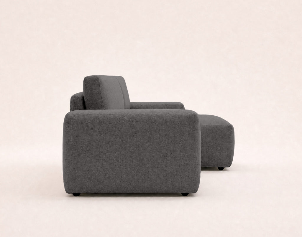 Tama - 4-Seater Corner Sofa Bed with Storage - Fabric - Grey