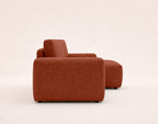 Tama - Sofá Rinconero 4 Plazas Convertible Con Arcón - Tejido - Terracota
