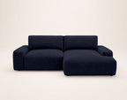 Tama - 4-Seater Corner Sofa Bed with Storage - Fabric - Navy Blue
