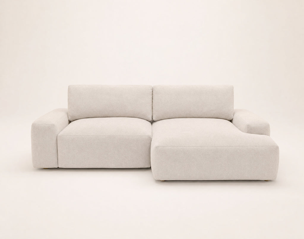 Tama - Canapé D'Angle 4 Places Convertible Avec Coffre - Tissu - Beige