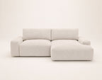 Tama - Canapé D'Angle 4 Places Convertible Avec Coffre - Tissu - Beige