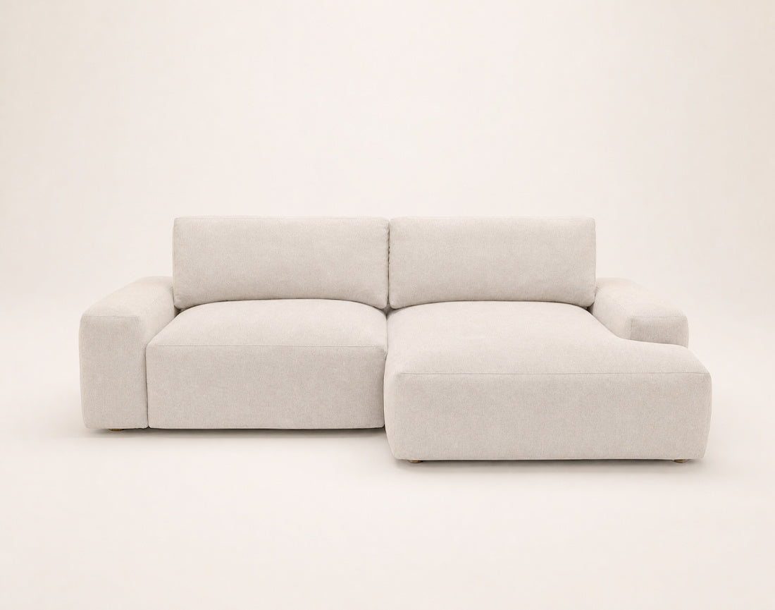 Tama - Canapé D'Angle 4 Places Convertible Avec Coffre - Tissu - Beige