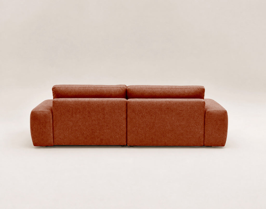 Tama - Sofá Rinconero 4 Plazas Convertible Con Arcón - Tejido - Terracota