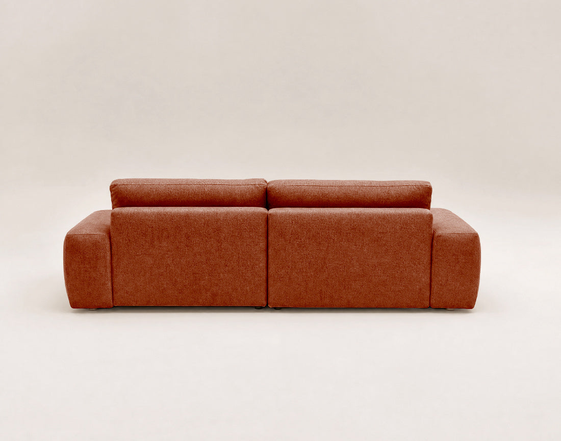 Tama - Sofá Rinconero 4 Plazas Convertible Con Arcón - Tejido - Terracota
