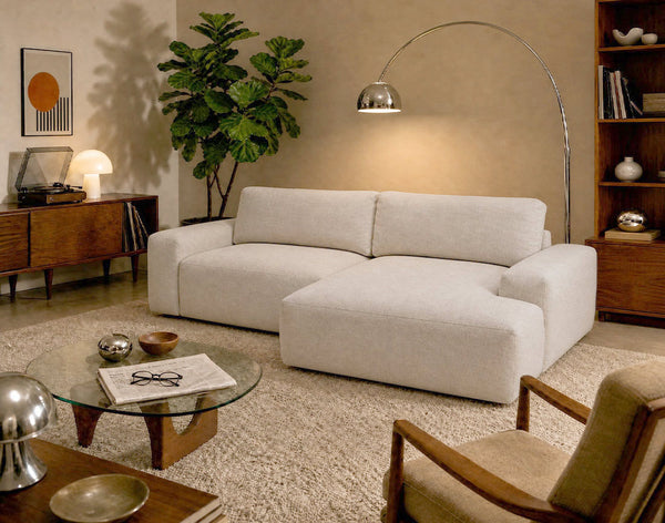 Tama - 4-Seater Corner Sofa Bed With Storage - Fabric - Beige