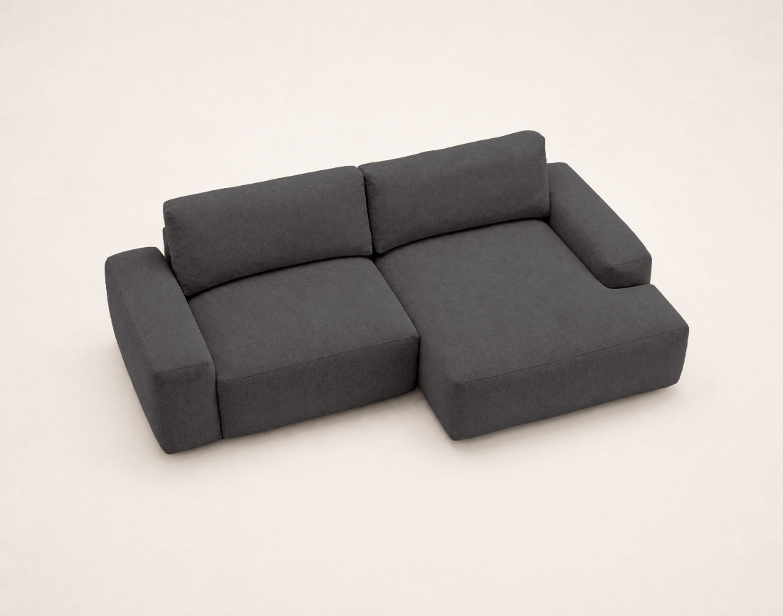 Tama - 4-Seater Corner Sofa Bed with Storage - Fabric - Grey