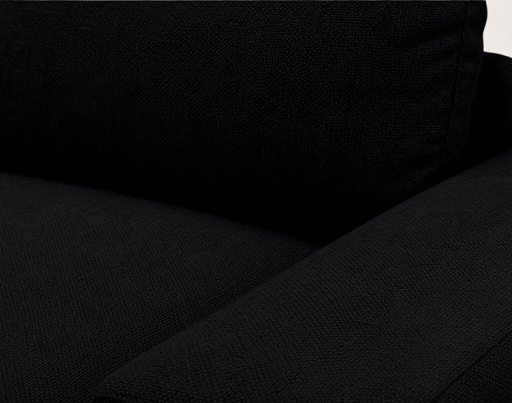 Tama - Canapé D'Angle 4 Places Convertible Avec Coffre - Tissu - Noir