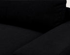 Tama - Canapé D'Angle 4 Places Convertible Avec Coffre - Tissu - Noir