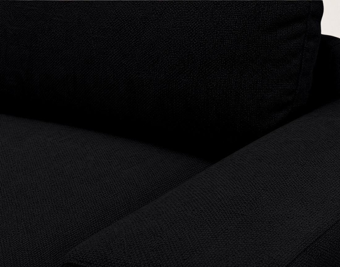 Tama - Canapé D'Angle 4 Places Convertible Avec Coffre - Tissu - Noir