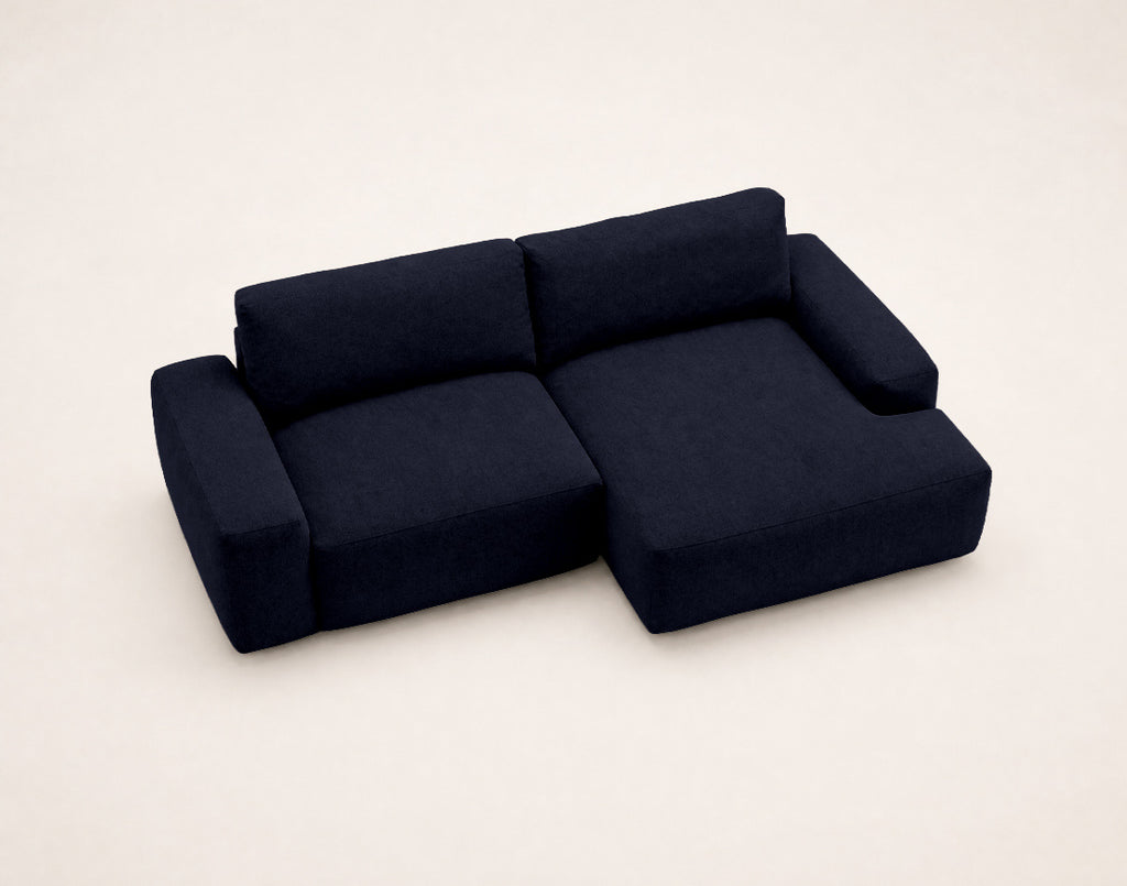 Tama - 4-Seater Corner Sofa Bed with Storage - Fabric - Navy Blue