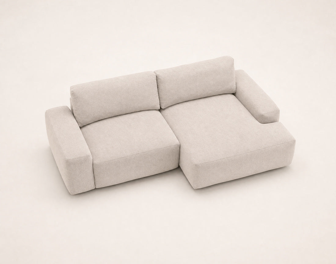 Tama - Canapé D'Angle 4 Places Convertible Avec Coffre - Tissu - Beige