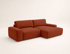 Tama - Sofá Rinconero 4 Plazas Convertible Con Arcón - Tejido - Terracota