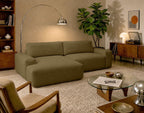 Tama - 4-Seater Corner Sofa Bed With Storage - Fabric - Green