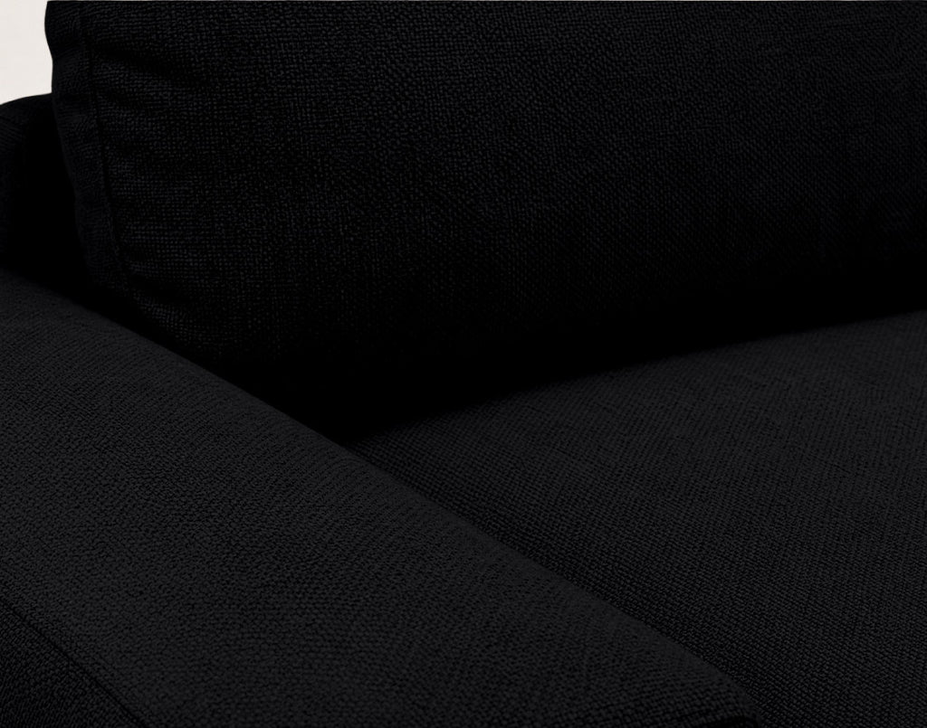 Tama - Canapé D'Angle 4 Places Convertible Avec Coffre - Tissu - Noir